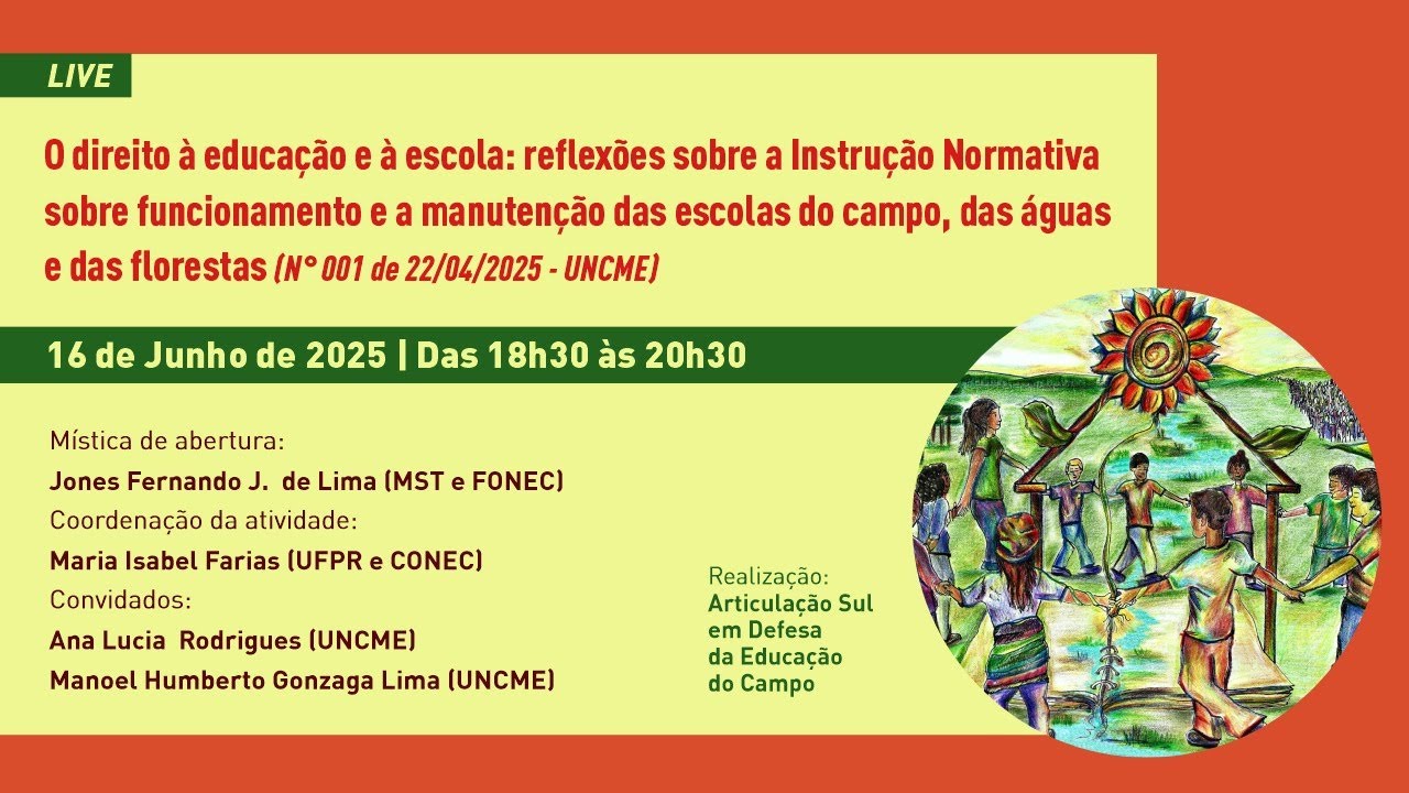 LIVE 16/06/2025 O direito à educação e à escola: reflexões sobre a INSTRUÇÃO NORMATIVA SOBRE FUNCION