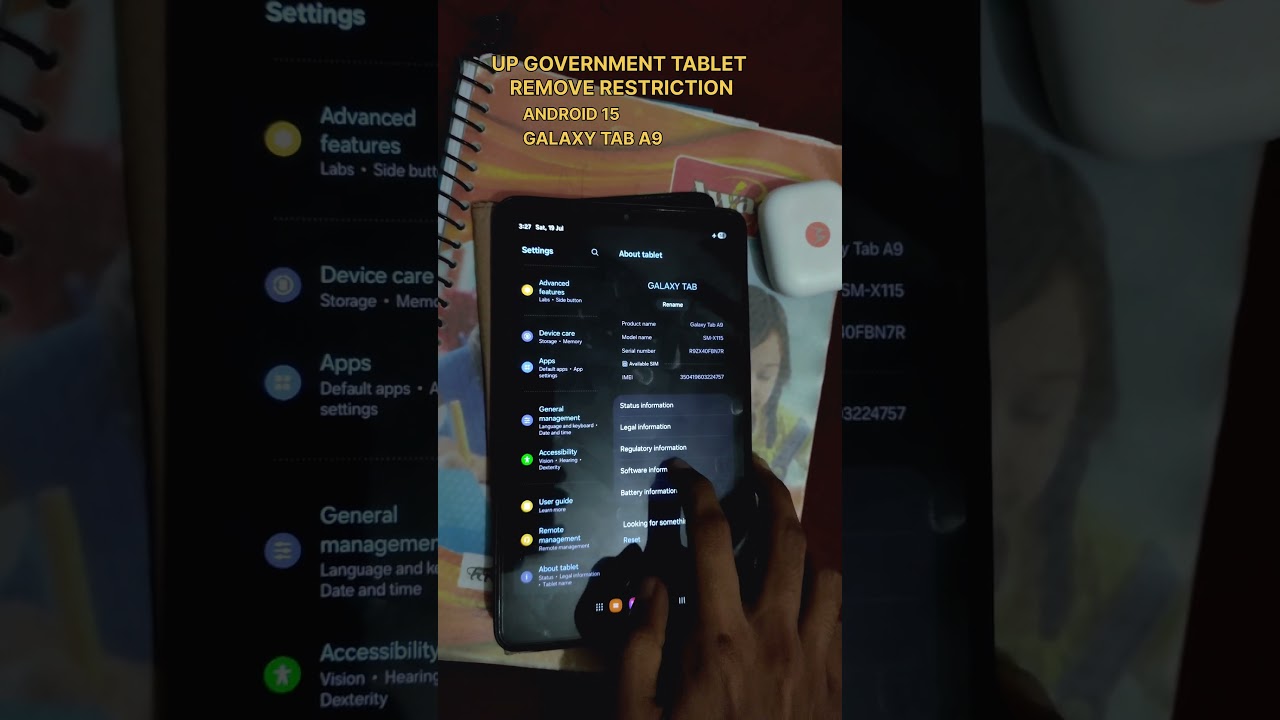 Remove Restrictions form government Tablet with android 15 #taba9 #galaxytaba9 #samsungtablet