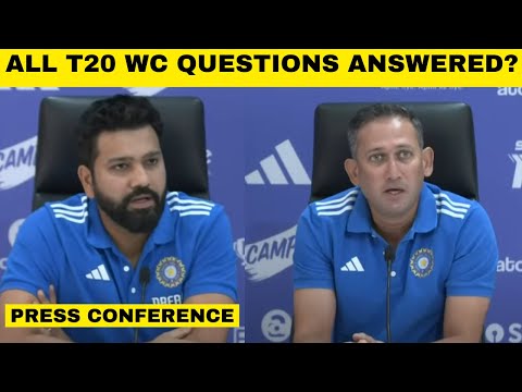 LIVE PRESS CONFERENCE: Rohit Sharma & Ajit Agarkar answer all questions on India T20 World Cup squad