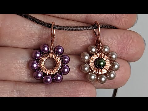 Copper Washer Flower Beaded Pendant Wire Wrapping Tutorial