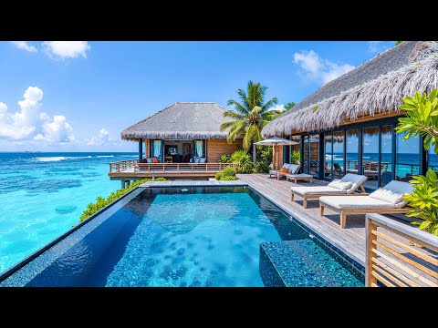 Morning Jazz at a Tropical Beach Resort ~ Smooth Bossa Nova Guitar & Gentle Waves Sound for Uplift