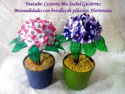 Manualidades con botellas de plástico. Cómo hacer flores (hortensias)