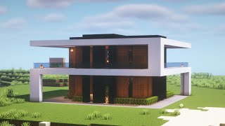【マインクラフト】サバイバルでも使える！ベランダ付きモダンハウスの作り方【Minecraft】How to build a modern house tutorial【マイクラ建築】