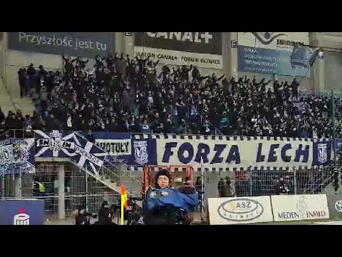 PONAD 400 FANATYKÓW LECHA POZNAŃ W GLIWICACH. Doping kibiców Piasta | 03.02.2026