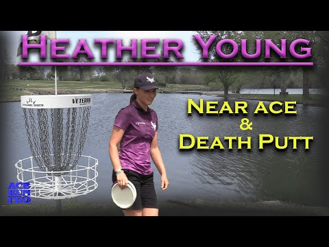 ARP | Heather Young nearly aces hole 16 : Makes the death putt for birdie | 2021 Dynamic Discs Open