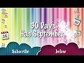 30 Days Has September (karaoke) | learn days in the months song | the calendar song