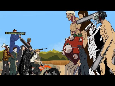 Chainsaw Titan VS Darkness Devil, Reiner Braun- Drawing Cartoon2.