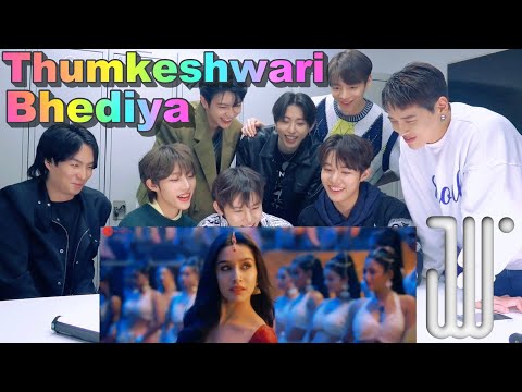 KPOP IDOL's reaction of shaking their butt while watching the Indian mv🕺🏻Thumkeshwari - Bhediya