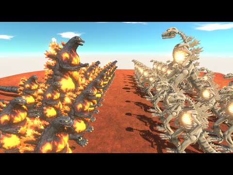Burning Godzilla vs Skeleton Godzilla – The Final Monster | Animal Revolt Batlle Simulator