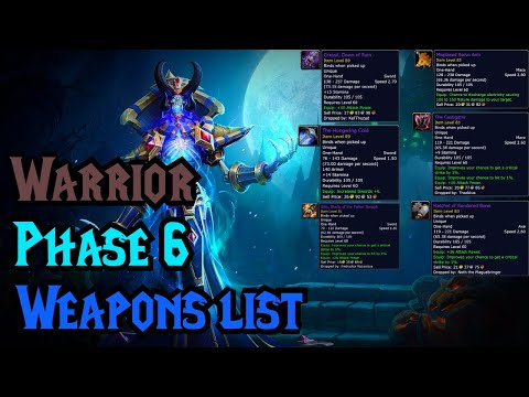 WOW Classic - Warrior Phase 6 BIS weapons & alternatives