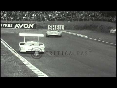 Philip Toll Hill, Jr driving a Chaparral race car wins a sports car race at the B...HD Stock Footage