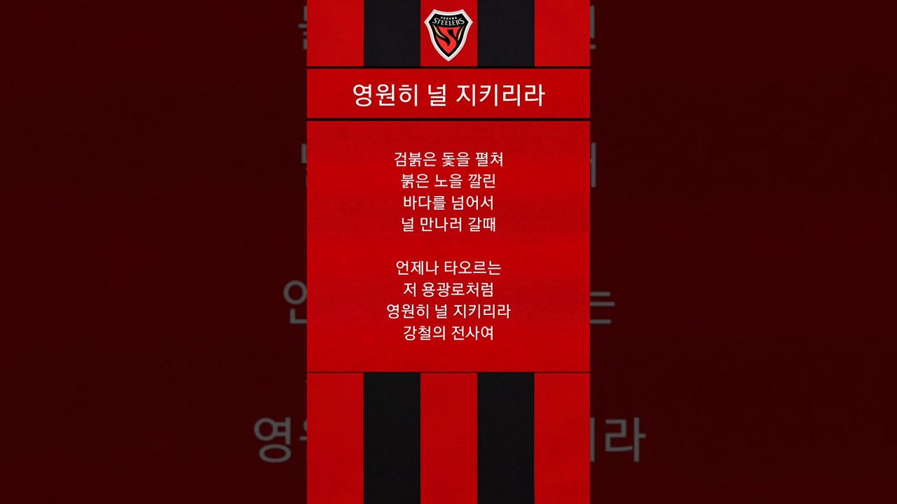 포항스틸러스-영널지 MV #포항스틸러스  #축구 #프로축구 #k리그 #응원가 #쇼츠추천 #shortvideo