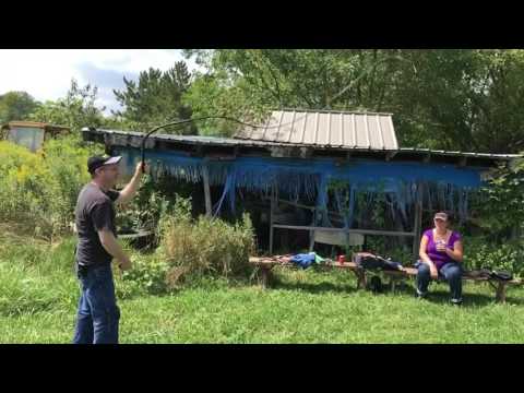 Bullwhip Artist Gery Deer - Slomo 2 - Cuts another lasagna from the air with bullwhip