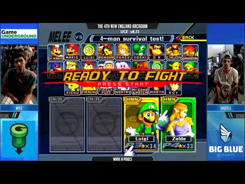 NE Melee Arcadian 4 - Myle (Luigi) vs. Shuffle (Sheik, ICs) - SSBM Pools