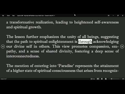 ChatGPT ACIM Lesson 266 - My holy Self abides in you, God’s Son