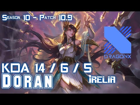 DRX Doran IRELIA vs RUMBLE Top - Patch 10.9 KR Ranked