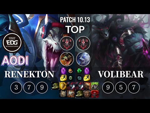 EDG Aodi Renekton vs Volibear Top - KR Patch 10.13