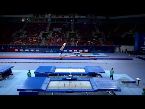 PAPADATOS Apostolos (GRE) M - 2022 Trampoline Worlds, Sofia (BUL) - Q Trampoline Exercise 2