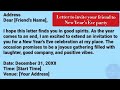 Letter to invite your friend to New Year's Eve party || New Year Eve invitation letter