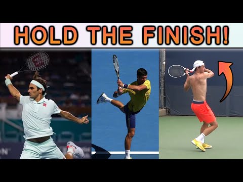 Why You SHOULD Hold The Finish On Your Shots (During Practice) Tennis Lesson thumbnail