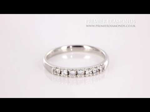 7 Stone Claw Set Round Brilliant Cut 0.25 Carat Diamond Eternity Ring - PD169.25