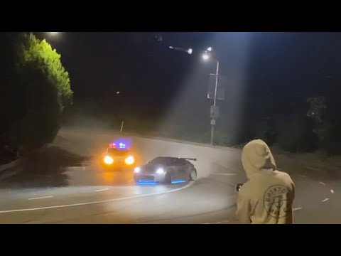 Craziest Street Drift in History with POLICE HELICOPTER