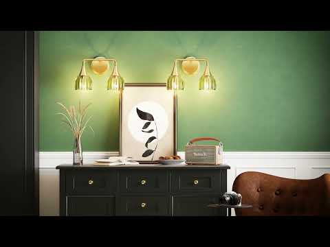Modern Green Petal-Shaped Glass Shade Bathroom Vanity Light