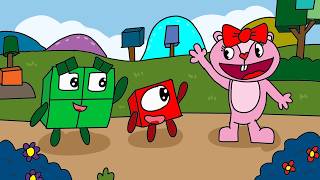 NB 1 and 4 meet giggles | Numberblocks fanmade coloring story