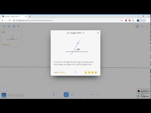 4.2 Euclidea - Angle of 60° 2 - Soluce  3L 4E 2V