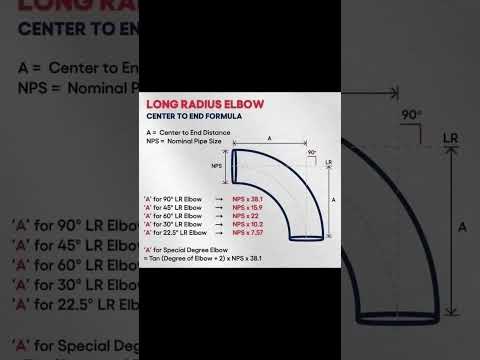 Long Radius Elbow Center End Formula #pipelining #pipe