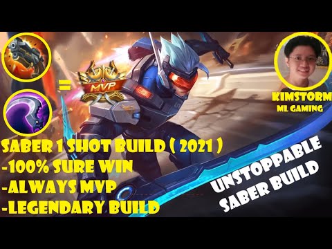 Saber 1 Shot Build (2021) | 100% Sure Win | Always MVP | Legendary Build | Saber MLBB 2021