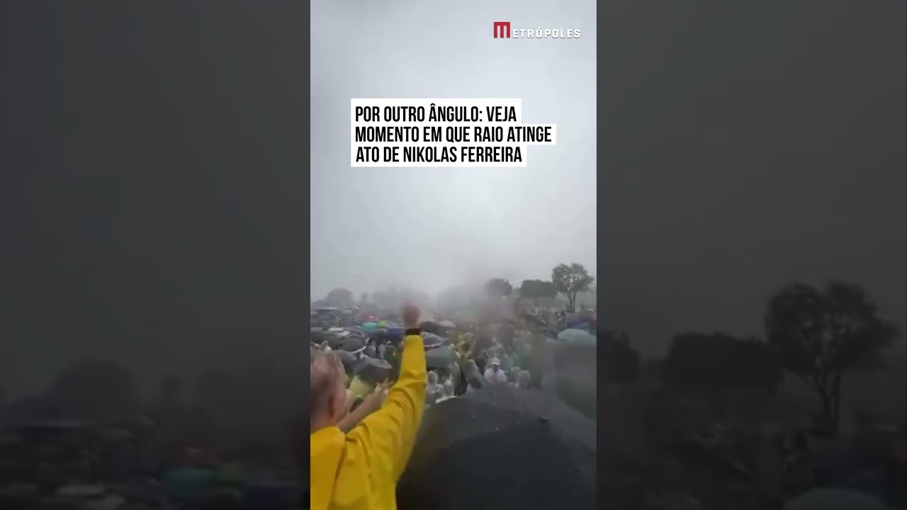 Por Outro Ângulo: Veja o momento em que raio atinge ato de Nikolas Ferreira