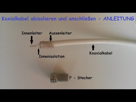 F-Stecker auf Koaxialkabel  richtig montieren – F Stecker auf Antennenkabel anbringen / anschließen