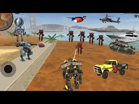 Vegas Crime Simulator (Transformer Fight Red Robot Car) Robot Car Destroy Buildings by Surprise - HD