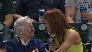 Astros fan celebrates 91st birthday at game