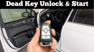 2017 - 2020 Ford Fusion - How to Unlock, Open & Start With Dead Remote Key Fob Battery