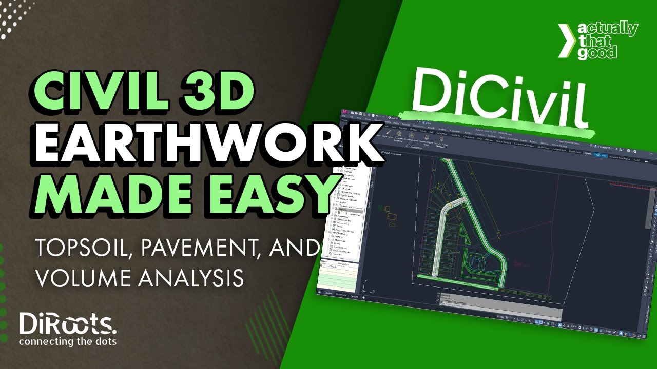 Civil 3D Earthwork Made Easy | Topsoil, Pavement, and Volume Analysis with DiCivil Tools