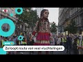 Reuzenpop Amal komt aan in Antwerpen