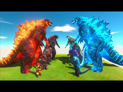Evolution of Fire Godzila VS Ice Itself - Animal Revolt Battle Simulator