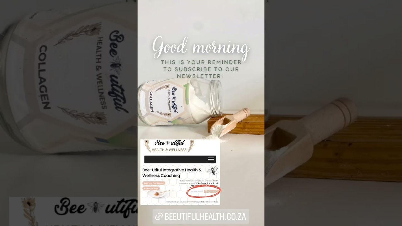 Subscribe to our newsletter, and receive 10% off. www.beeutifulhealth.co.za