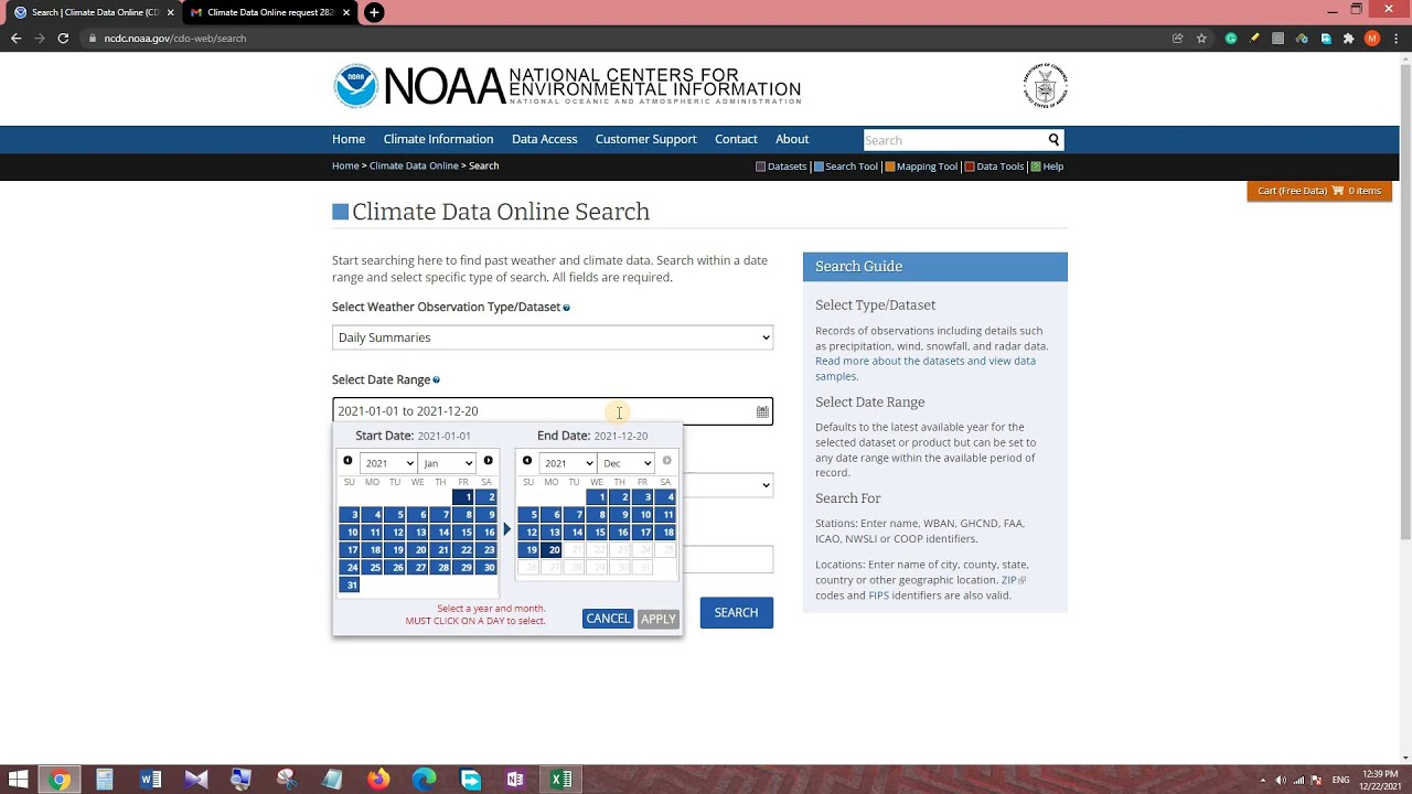 How to get climate data (e.g., temperature & precipitation) from NOAA database