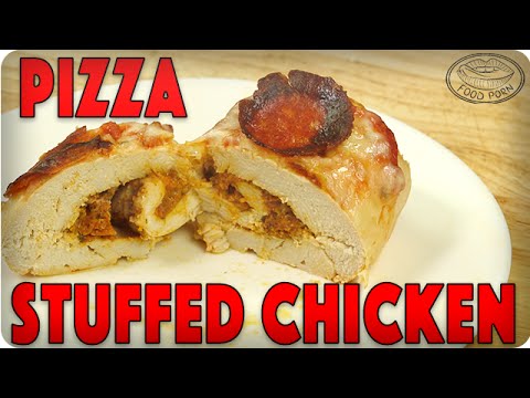 Welp, why not? Pizza Stuffed Chicken Breasts! #foodporn