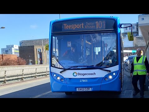 New at Stockton: Stagecoach North east ADL enviro 300 27805 [SV12 CZP] operating the 101 to Teesport