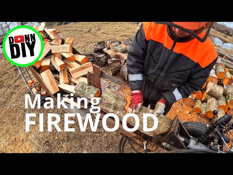 Homemade Hydraulic Log Splitter Making Firewood