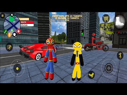 Spiderman Stickman Rope Hero New Hero Update and cool Car #20- Android Gameplay