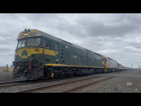 Up 7738V Pacific National grain with G520 and BL30 departing Gheringhap heading to Geelong 4/4/2024