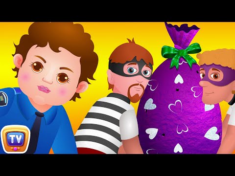 ChuChu TV Police Chase & Catch Thief in Police Car Save Giant Surprise Eggs Toys, Gifts for Kids