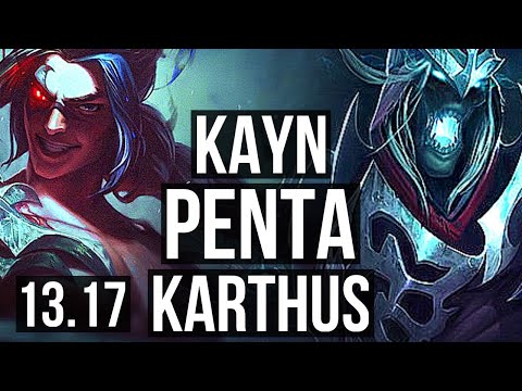 KAYN vs KARTHUS (JNG) | Penta, Rank 4 Kayn, 73% winrate, Legendary, 31/7/13 | JP Challenger | 13.17