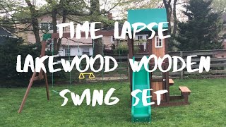TIME LAPSE: Backyard Discovery Lakewood Wooden Swing Set | Playground Build | Play Set Installation