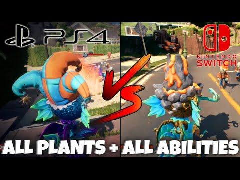 ALL PLANTS ABILITIES PS4 vs NINTENDO SWITCH COMPARISON | Plants vs Zombies Battle for Neighborville